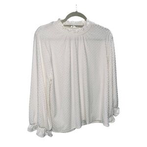 J. Crew Cream Textured Blouse - Size Large (EUC)